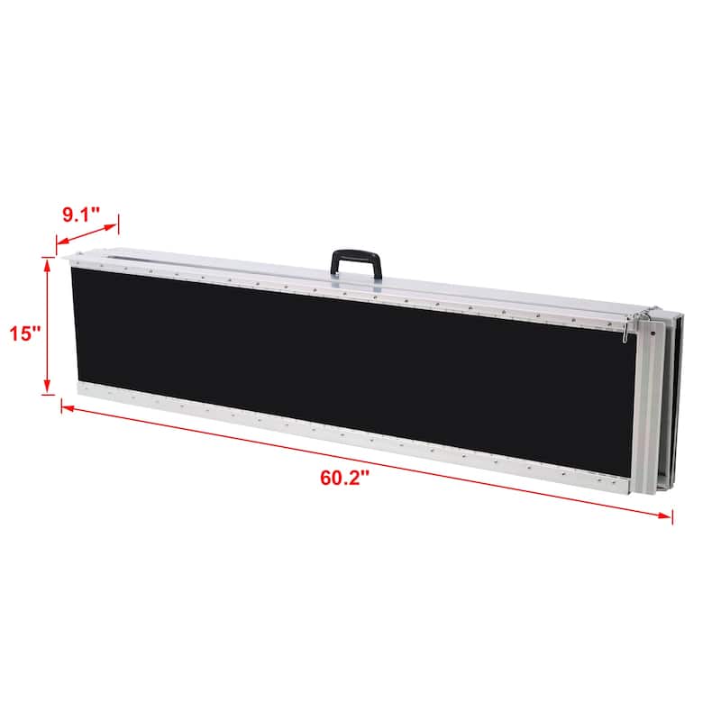 wheel chair ramp 10ft, aluminium threhold ramp,Portable and Foldable, 600 Pound Capacity, Non-Skid Surface, Two Separate Pieces