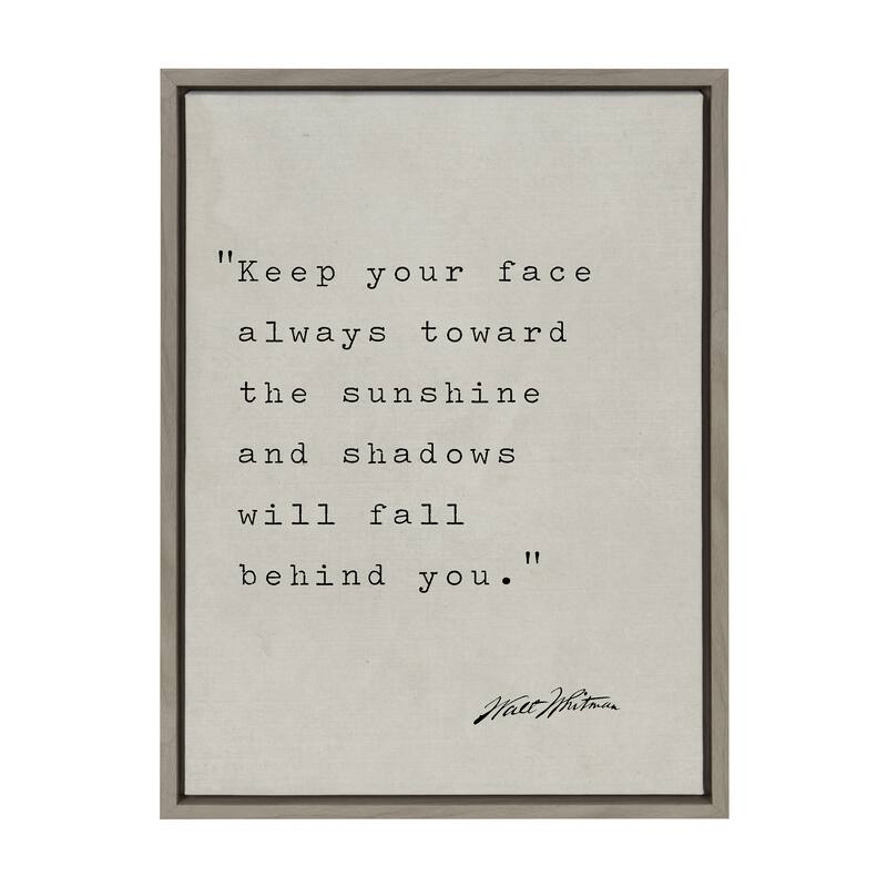 Kate and Laurel Sylvie Keep Your Face Walt Whitman Framed Canvas by Saint and Sailor Studios
