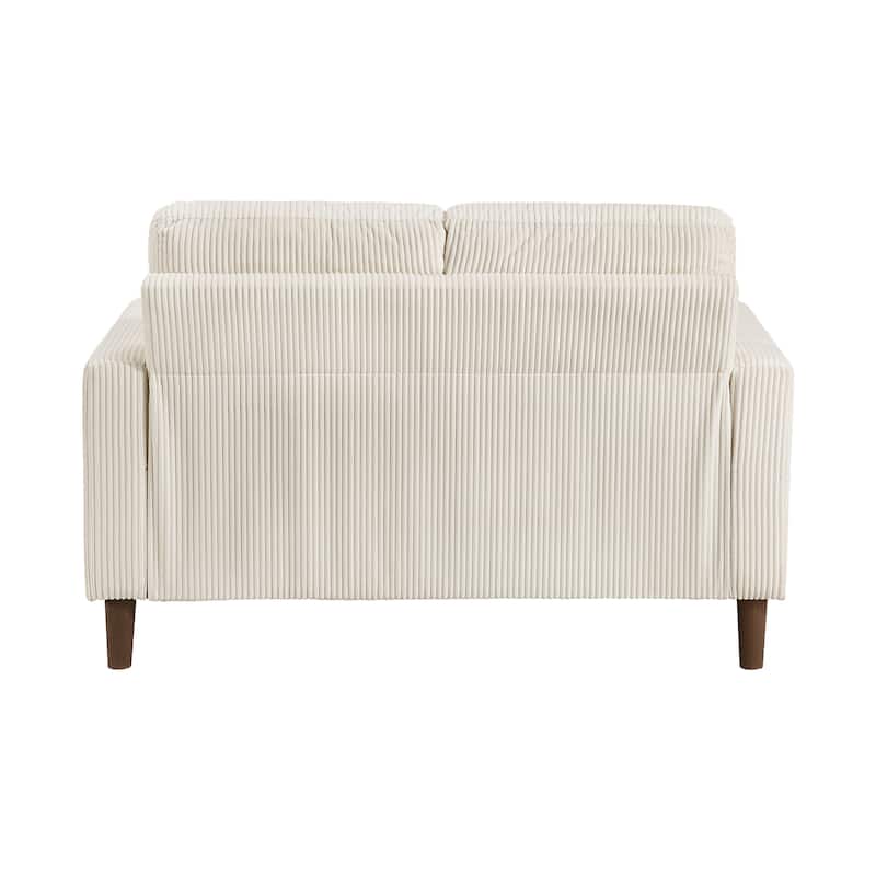 Caspian Corduroy 3-Piece Living Room Set - Wood Finish Exposed Feet