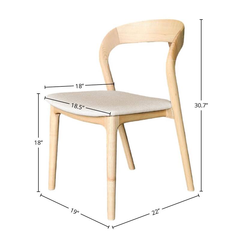 Java Ash Wood Upholstered Dining Chair (Set of 2)