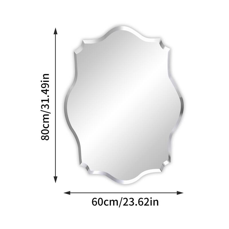 Frameless Bathroom Mirror Wall Mounted Modern Stylish Design with Contemporary Bevelled Edges