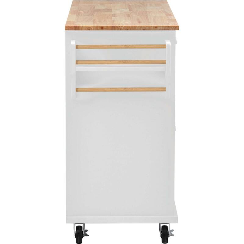 53-Inch Width kitchen Island cart with storage and 5 draws