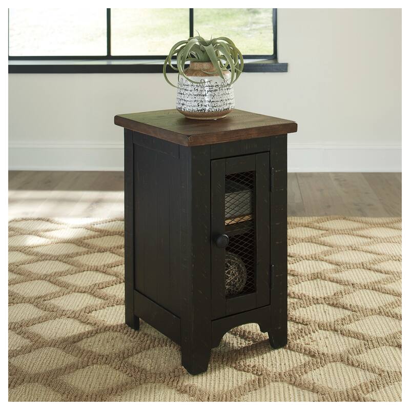 Valebeck Black/Brown Casual Chair Side End Table