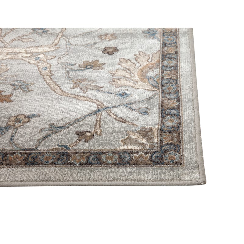 Sally Beige, Blue, and Brown Area Rug - 6' x 9'