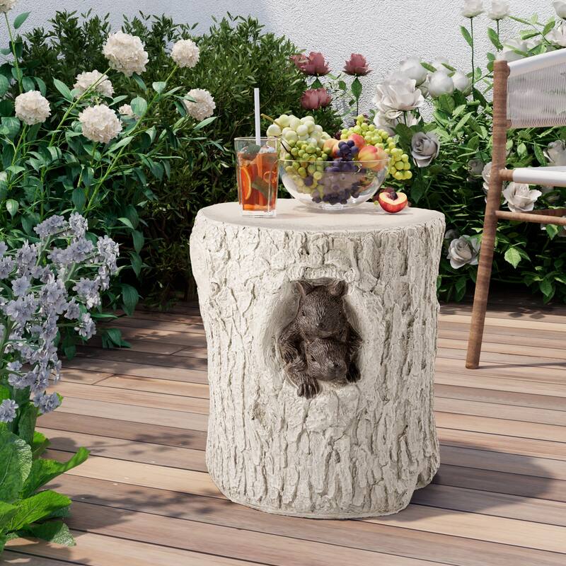 COSIEST Outdoor Antique Accent Stump Stool