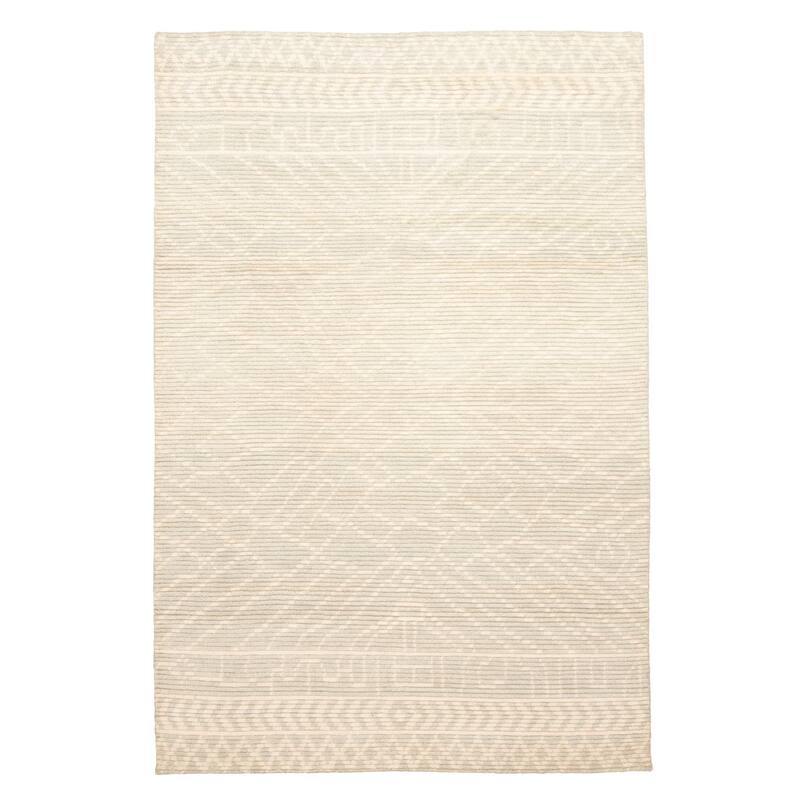 ECARPETGALLERY Hand-knotted Tangier Light Green Wool Rug - 5'2 x 7'9