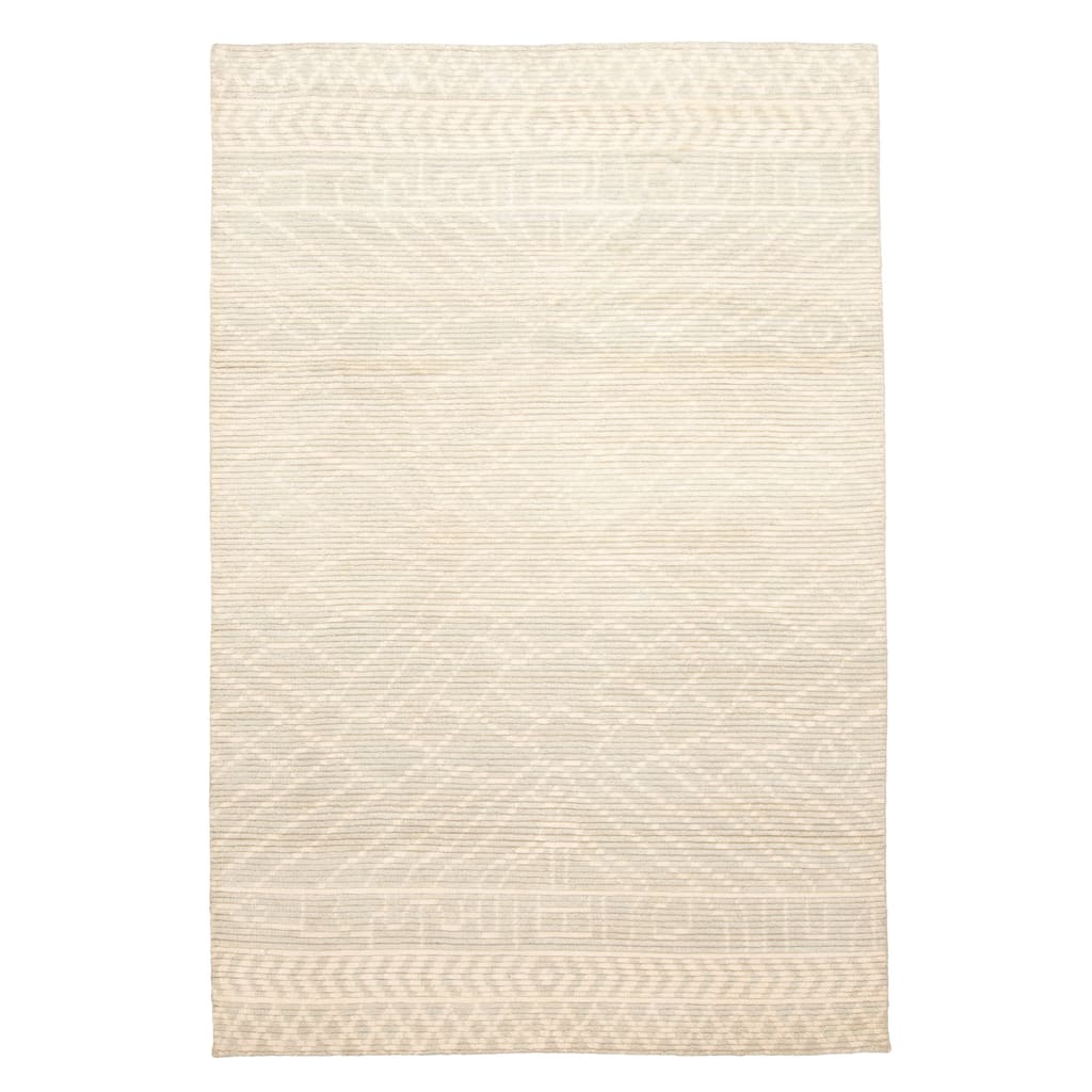ECARPETGALLERY Hand-knotted Tangier Light Green Wool Rug - 5'2 x 7'9