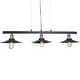preview thumbnail 2 of 1, Camie Matte Black Metal Conical Light Shades 3-Light Kitchen Island Linear Chandelier