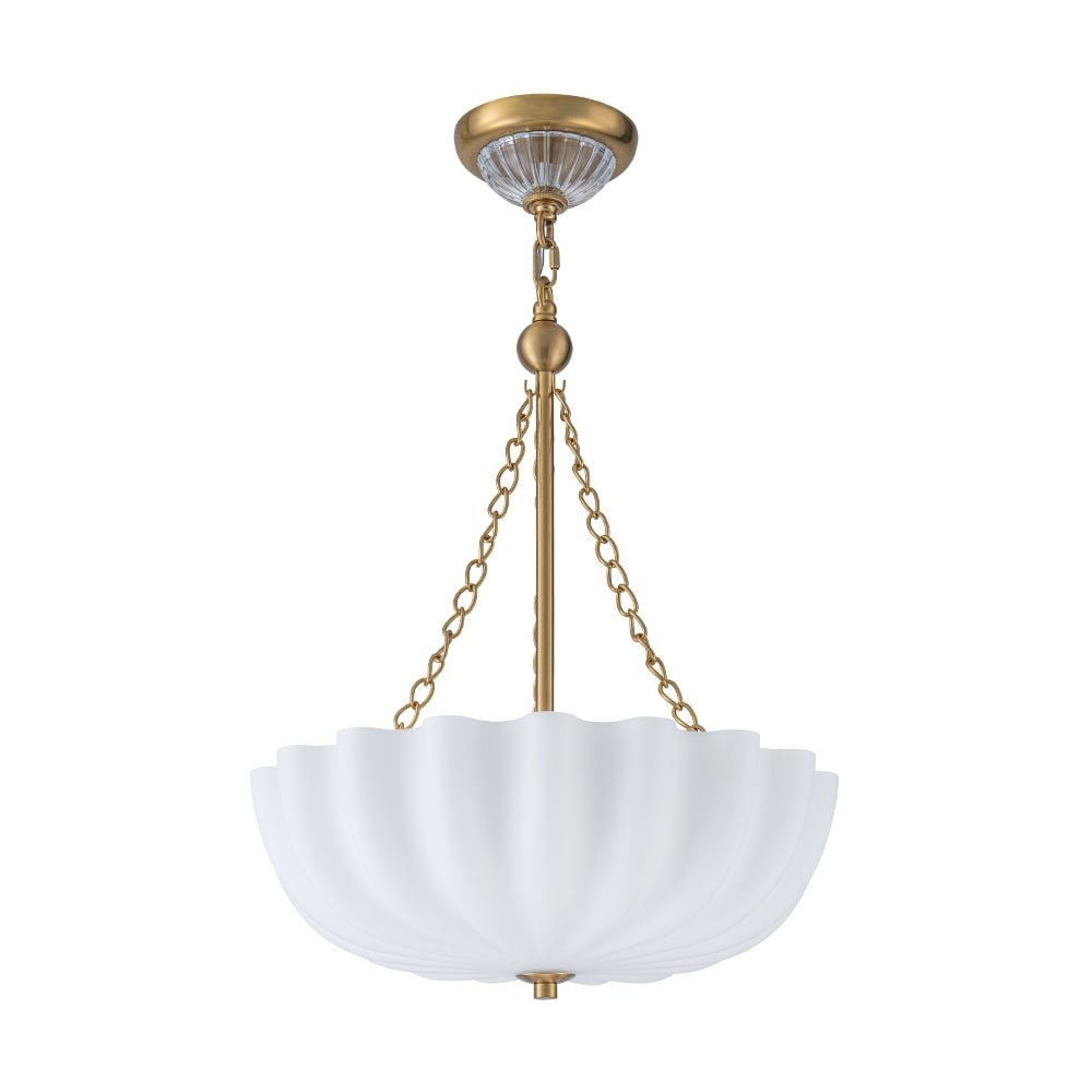 Chic Modern 3-Light Shell Scalloped Glass Chandelier For Dining