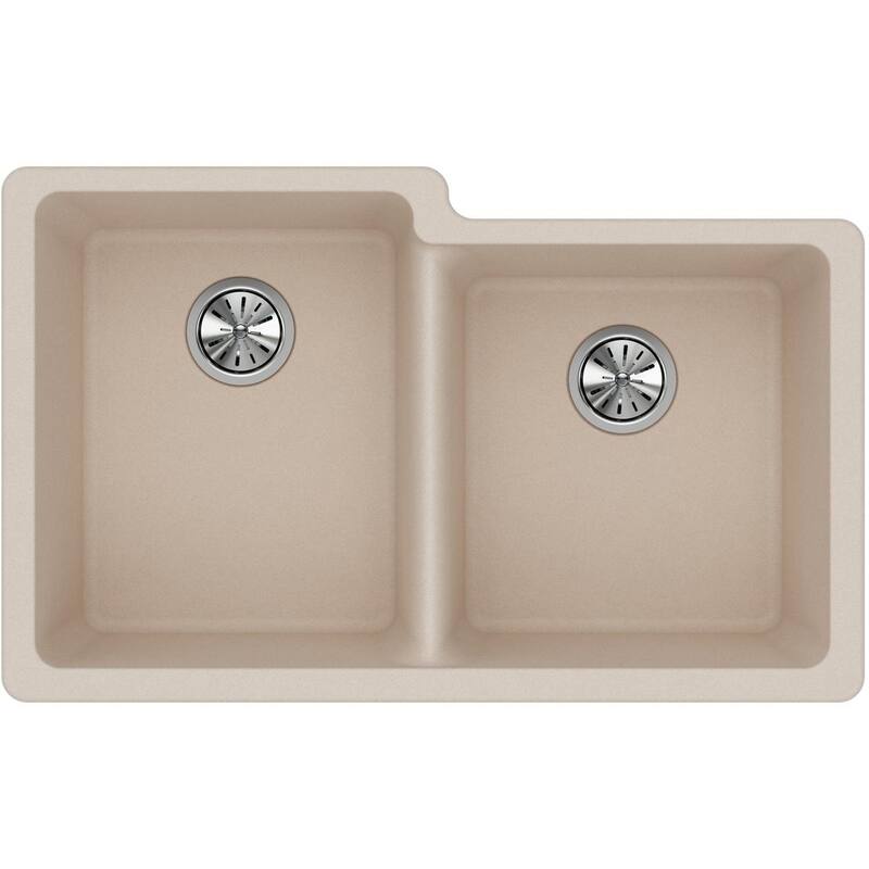 Elkay Quartz Classic 33" x 20-1/2" x 9-1/2", Offset Double Bowl Undermount Sink