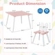 preview thumbnail 15 of 27, 3 Pieces Kids Table and Chairs Set for Arts Crafts Snack Time - 24.5" x 24.5" x 17"