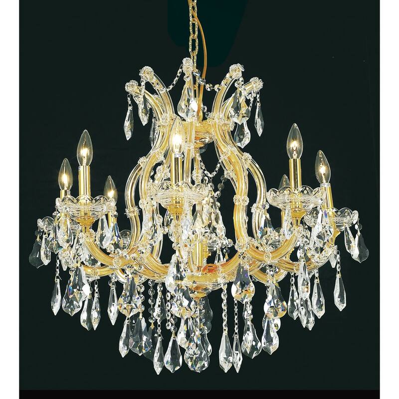 Fleur Illumination 9 light Gold Chandelier - royal cut crystals/Gold