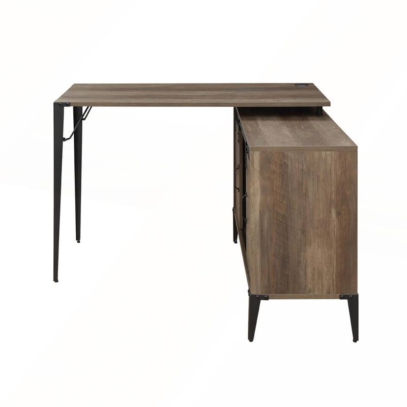 L-Shape Writing Desk with Side Cabinet