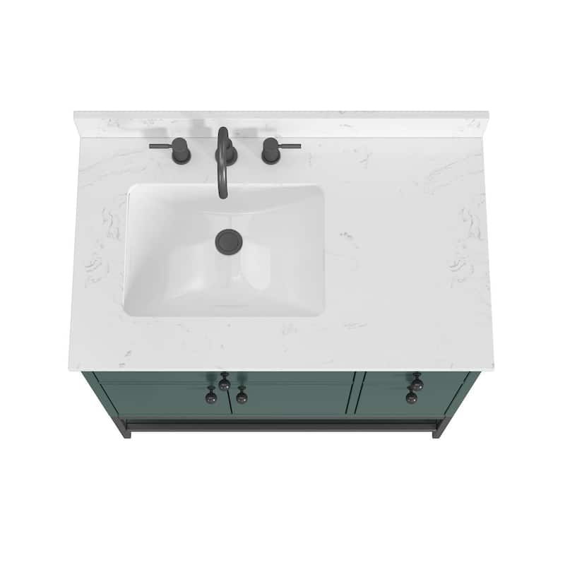Avanity Paisley 36 in. Single Sink Vanity with Cala White Engineered Top
