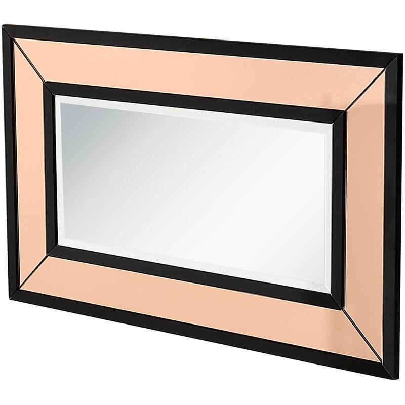 HomeRoots 26" Rose Gold Wood Framed Accent Mirror - 41.3' X '25.6' X '0.8