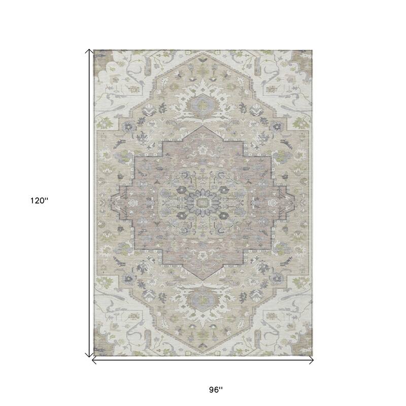 HomeRoots Oriental Traditional Rectangle Outdoor Rug