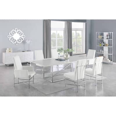 Somette Contemporary Gray Bookshelf with Polished Steel Frame