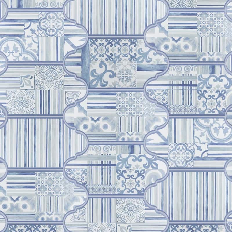 Merola Tile Royal Garden Provenzal Blue 6-1/4" x 12-3/4" Porcelain Floor and Wall Tile