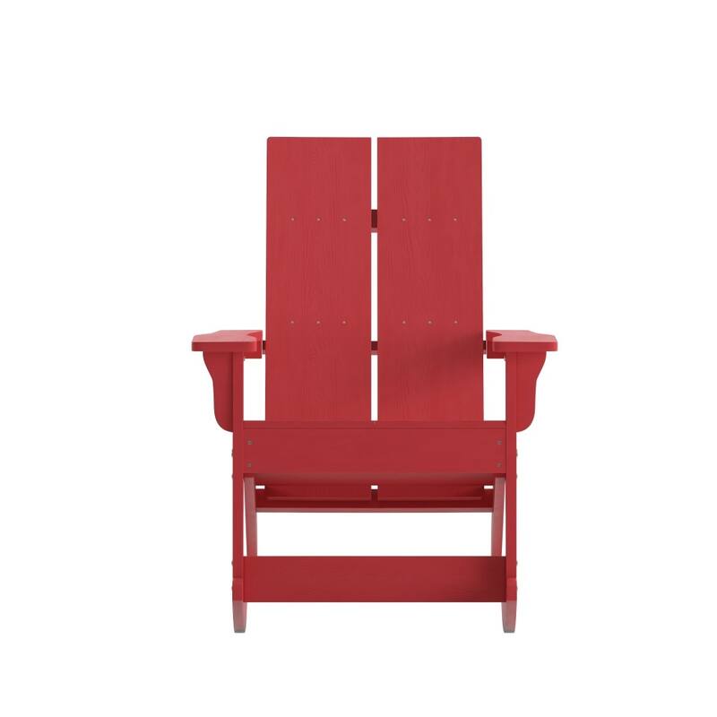 Indoor/Outdoor modern 2-Slat Adirondack Poly Resin Rockers - Set of 2