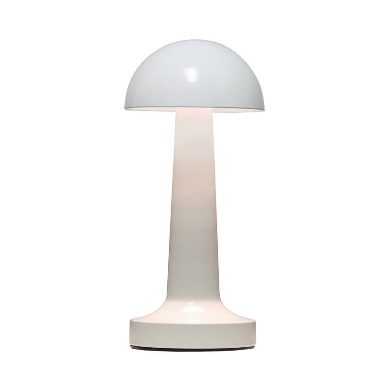 8.88" Touch-Control Mushroom LED Lamp Cordless Rechargeable Table Light with Adjustable Brightness - 4”L x 4”W x 8.88”H