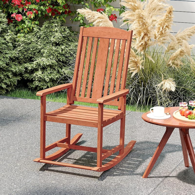 1/2 PCS Outdoor Patio Wood Rocking Chair Relaxing Rocker