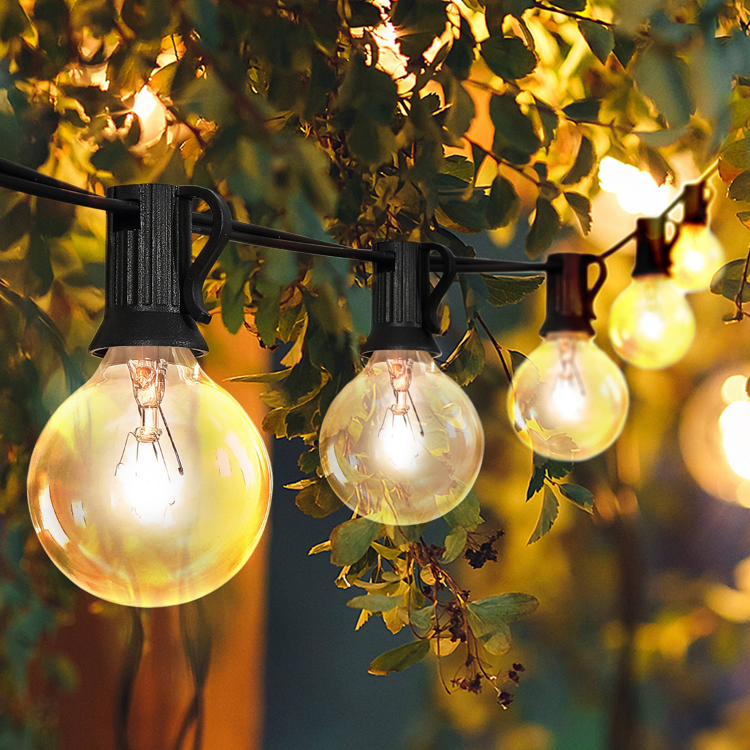 25Light Indoor/Outdoor 25ft G40 Bistro Globe Bulb String Lights by