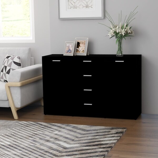 vidaXL Sideboard Black 47.2"x14"x29.5" Chipboard. Opens flyout.