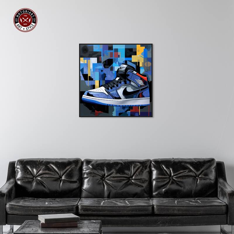 Notoriart Primary Sneakers Framed Sneaker 1 Piece Canvas Wall Art