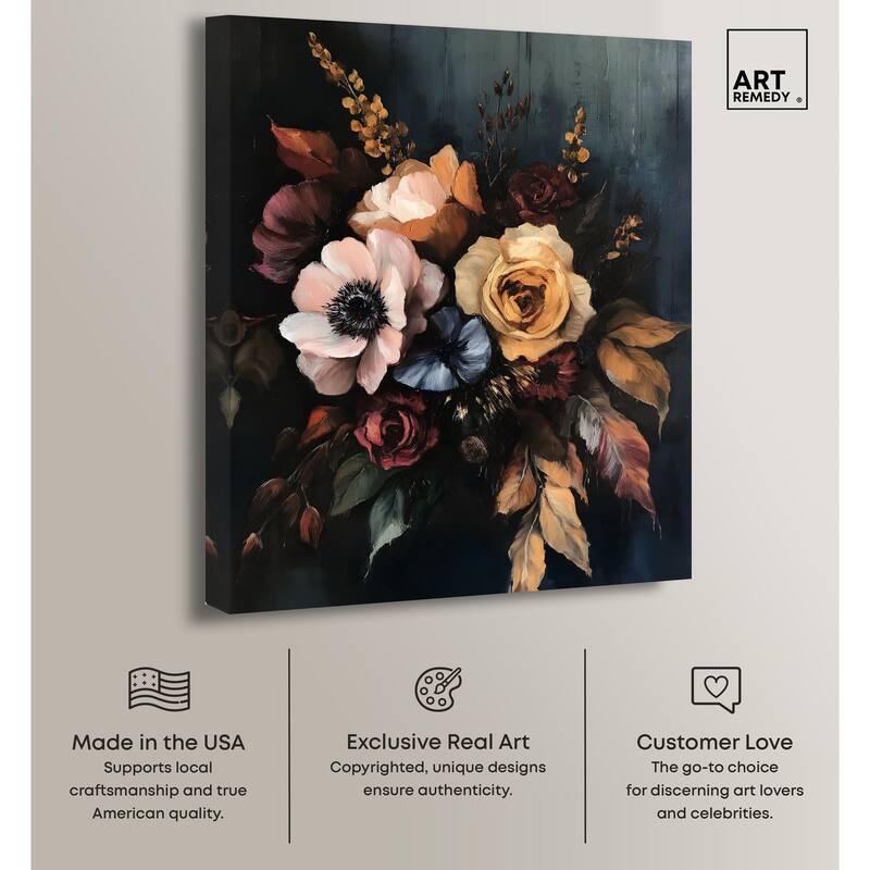 Dark Roses Beauty I Canvas by Art Remedy, Gallery Wrapped