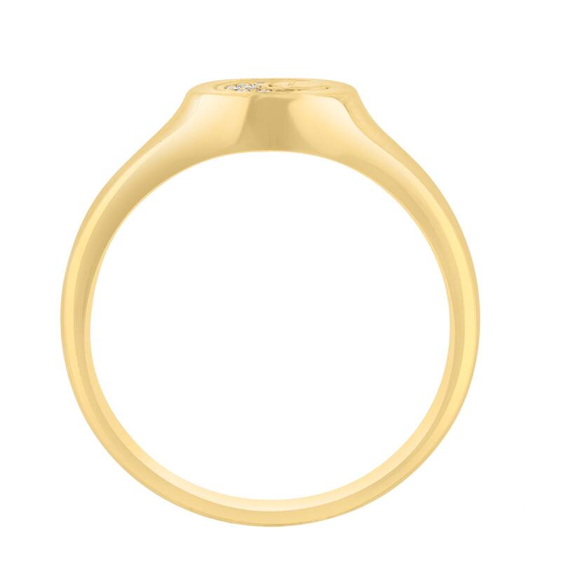 Effy Women's 14K Yellow Gold Diamond Moon Signet Ring