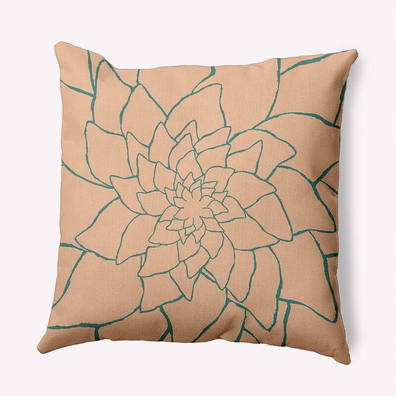 Flower Outline Decorative Throw Pillow - 26" x 26" - Peach