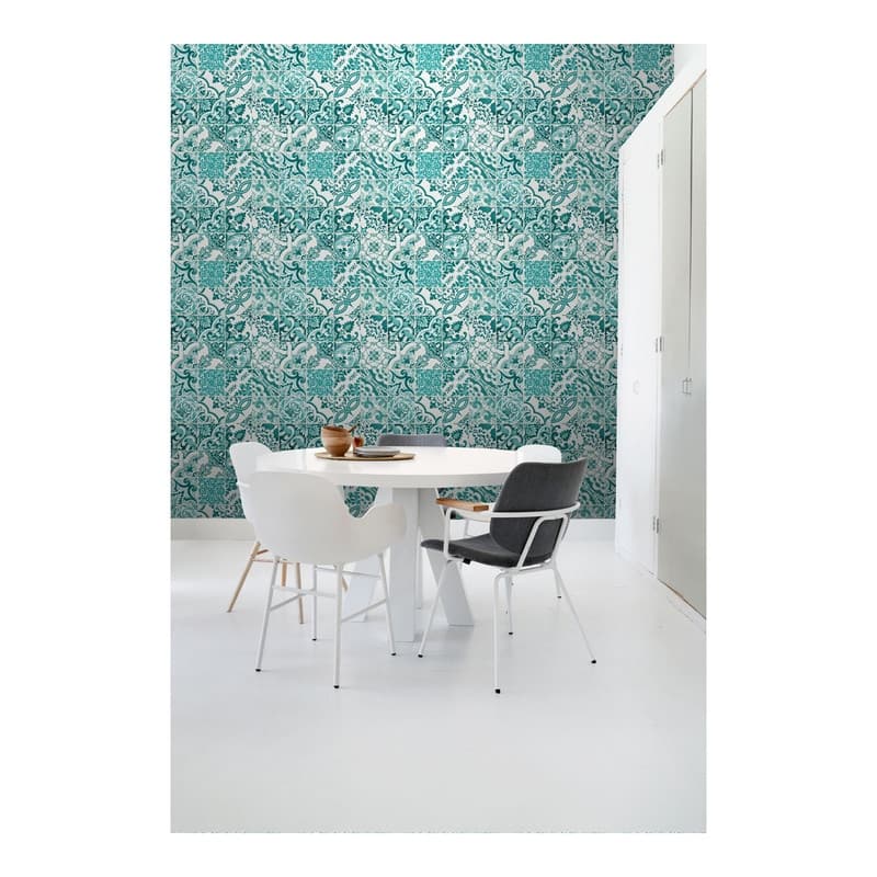 ESTA Home Cohen Turquoise Tile Wallpaper - 20.5 x 396 x 0.025