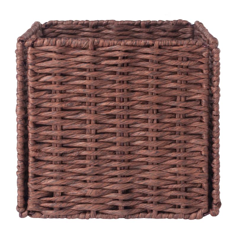 Tessa 2-Pc Small Woven Rope Basket Set, Foldable, Walnut