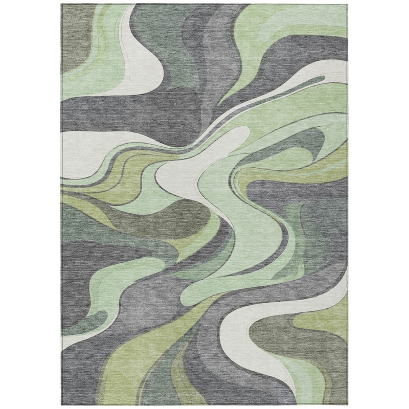 Machine Washable Indoor/Outdoor Soft Contemporary Chantille Rug