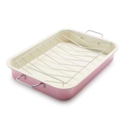 GreenLife Healthy Ceramic Nonstick Roasting Pan with Roaster Rack, PFAS-Free, PFOA-Free