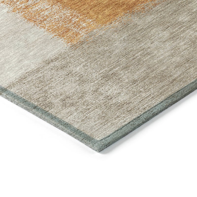 Machine Washable Indoor/ Outdoor Solid Contemporary Chantille Rug