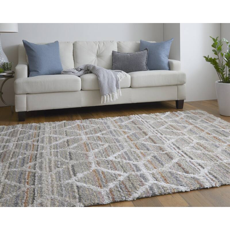 Wedev Power Loomed Geometric Modern Stain Resistant Soft Durable Area Rug By HomeRoots - 8' x 10'