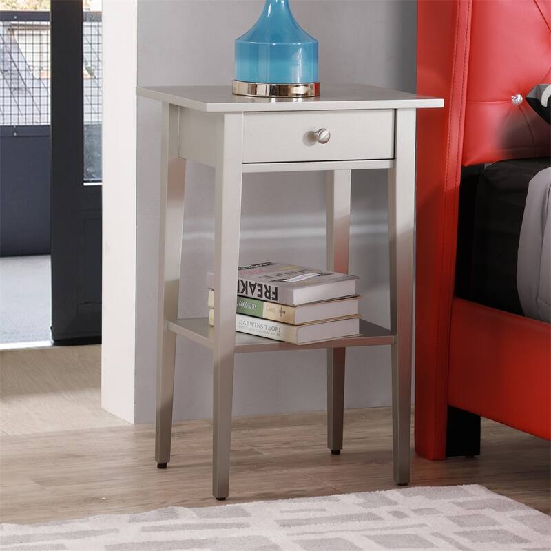 Wood Nightstand with Drawer