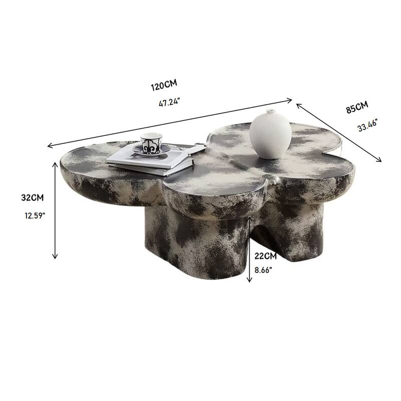 Butterfly-Inspired Coffee Table Low Height Profile End Table