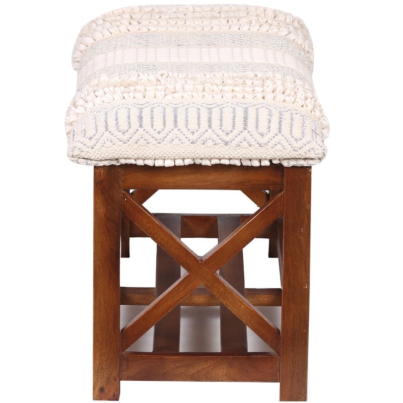 HERAT ORIENTAL Handmade Cotton Dhurrie Upholstered Storage Bench