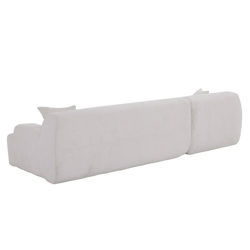 Modern Large L-Shape Modular Sectional Sofa, 2 Piece Free Combination, Beige Polyester