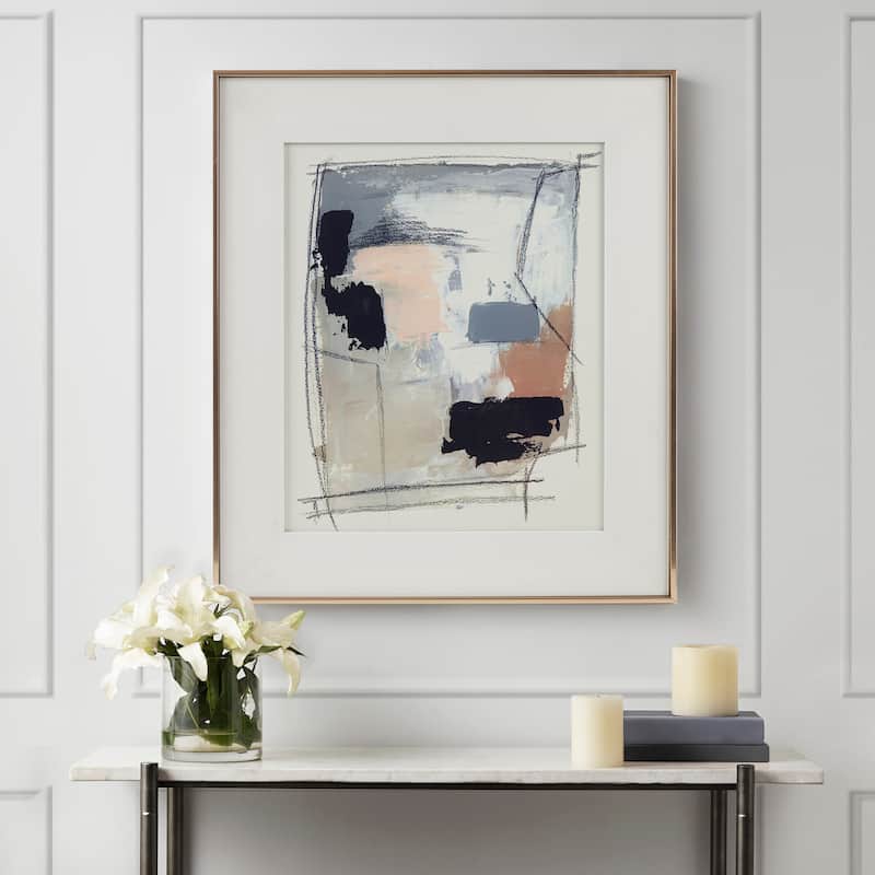 Madison Park Abstract Reveal Framed Glass and Gallery Matted Wall Art - Neutral - Neutral