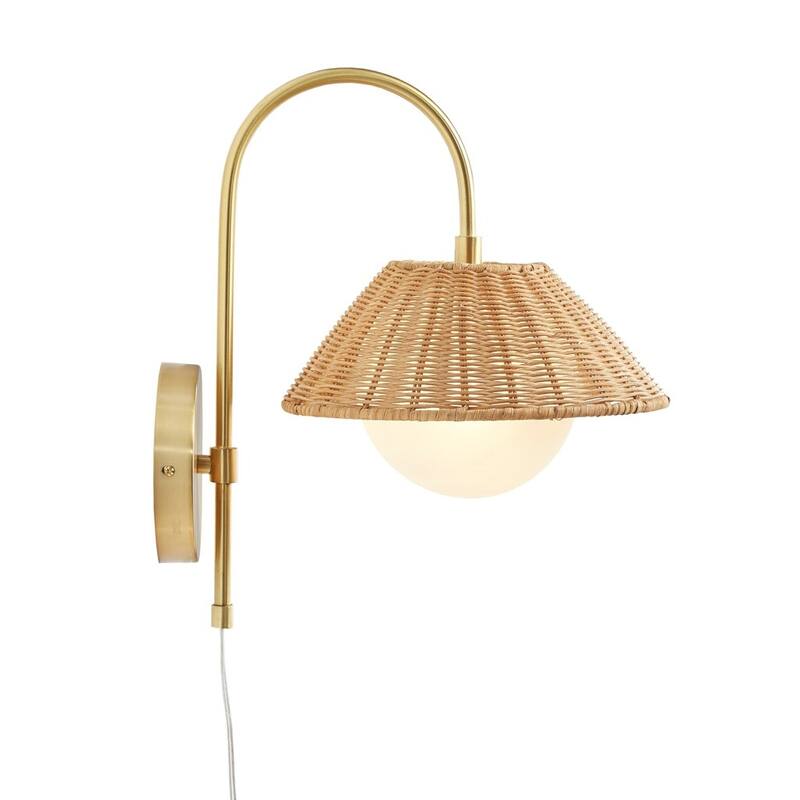 Rattan Weave Wall Sconce for living room,bedroom,and dining room