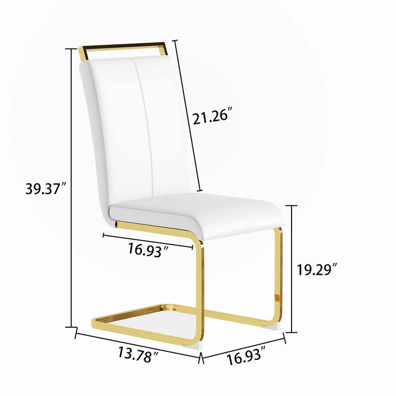 A set of 4 artificial leather dining chairs