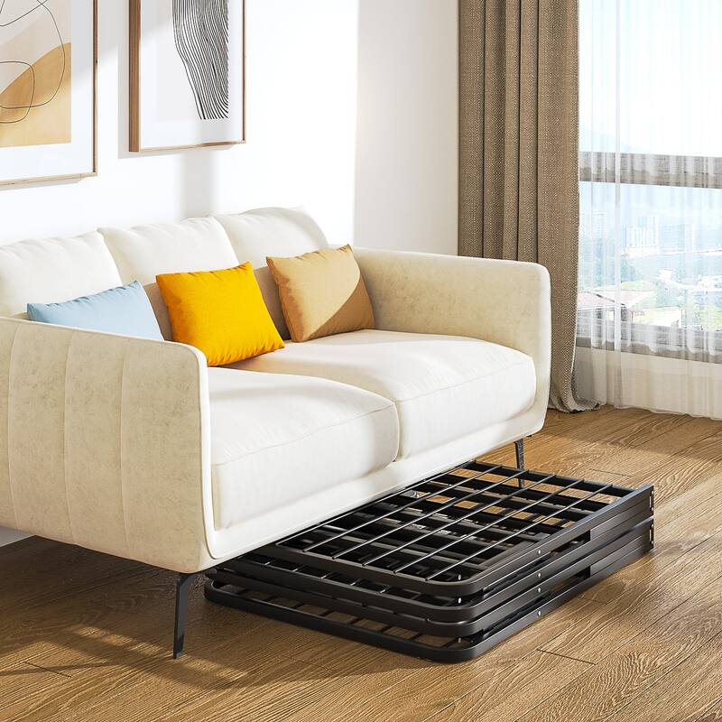 VECELO Black Foldable Bed Frame Twin/Full/Queen Size No Tools Assembly 12.8" Underbed Storage Space Modern Bed