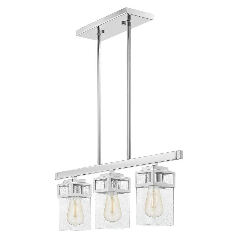 Livex Lighting 3-light Polished Chrome Chandelier, 40593-05 - 28" L X 4.5" W X 10"- 46" ADJ H