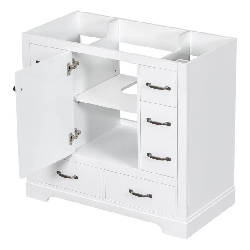 36 in. W x 18 in. D x 33 in. H Freestanding Bath Vanity Cabinet without Top in White - 36 in.