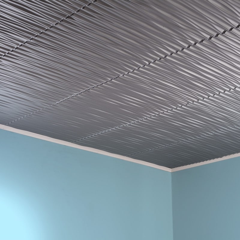 Fasade Dunes Vertical Decorative Vinyl 2ft X 2ft Glue Up Ceiling Tile In Argent Silver 5 Pack Overstock 32192234