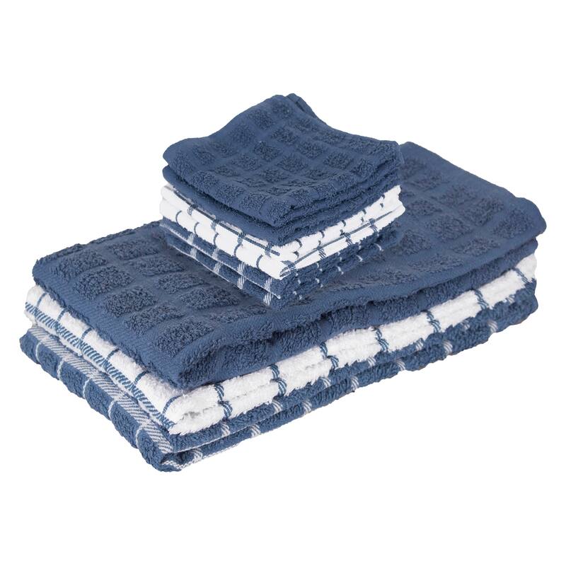 Ritz 3-Pack Terry Check Kitchen Towel and 6-Pack Terry Check Dish Cloth Set