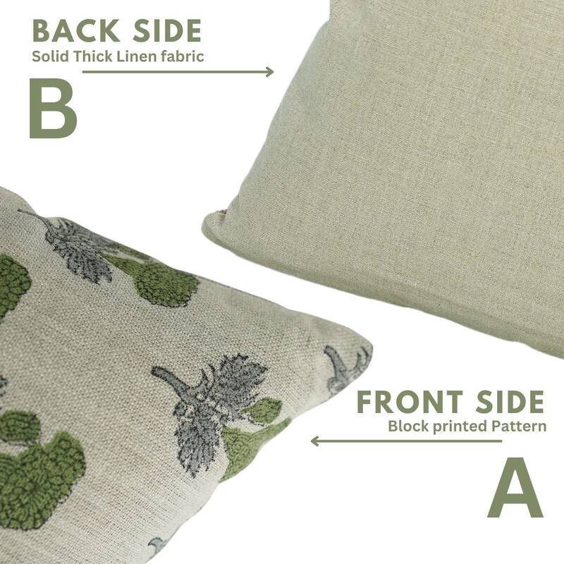 Linen Boho Block print pillow Cover - Manmohan